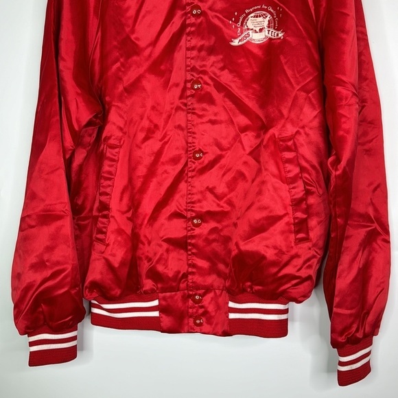 Vintage Miss Teen Pageant Red Satin Button Jacket Size S/M - Picture 3 of 12